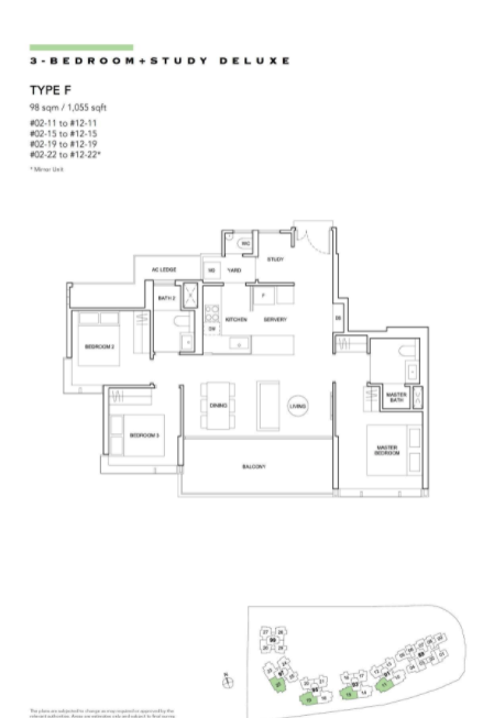 Hyll on holland 3 bedroom + Study Deluxe floor plan