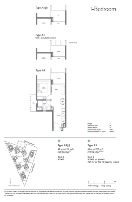 Fourth Ave Residences 1 Bedroom floor plan